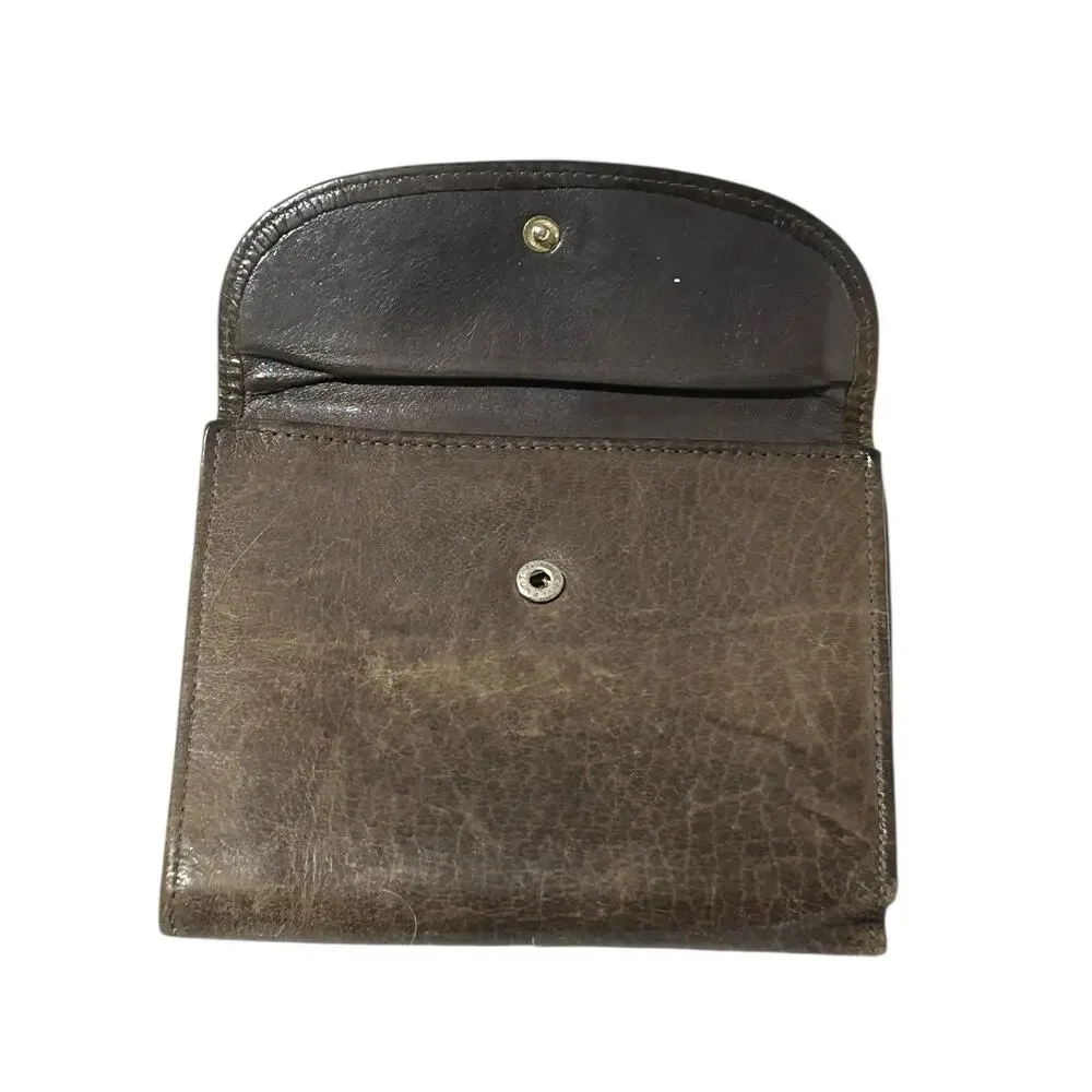 Le Baron MCM Genuine Buffalo Calf Leather Coin Wallet Ladies Change Holder Brown